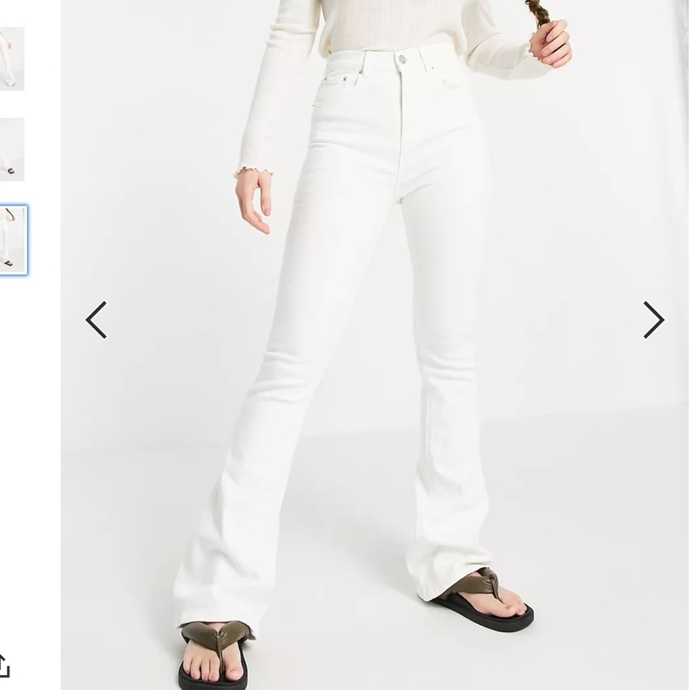Pull and Bear White Flare Jeans